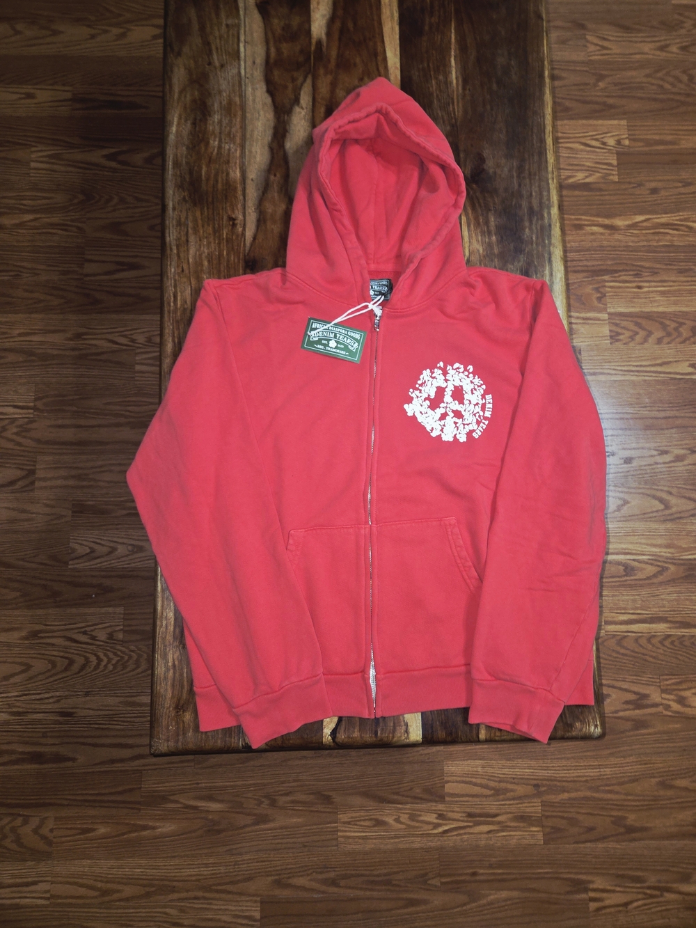 Denim Tears University Zip-up "Peace Wreath" Hoodie. Size Large.